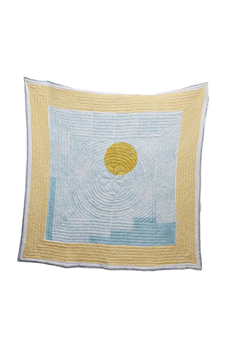 CQC LA GOOD MORNING Quilt Bedding Set With 2 Shams, Alternate, color, White, Yellow, Black