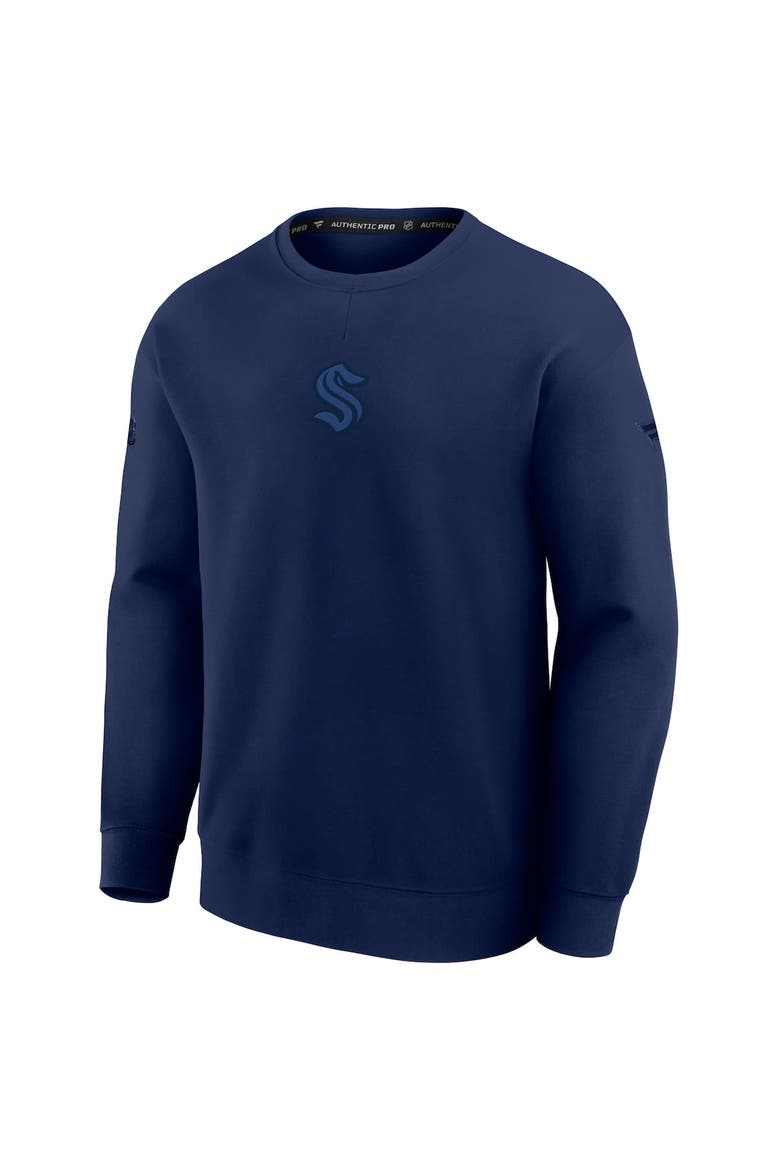 Men's Fanatics Deep Sea Blue Seattle Kraken Authentic Pro Road Tri-Blend Sweatshirt, Alternate, color, Navy