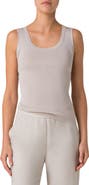 Akris Scoop Neck Silk Rib Sweater Tank