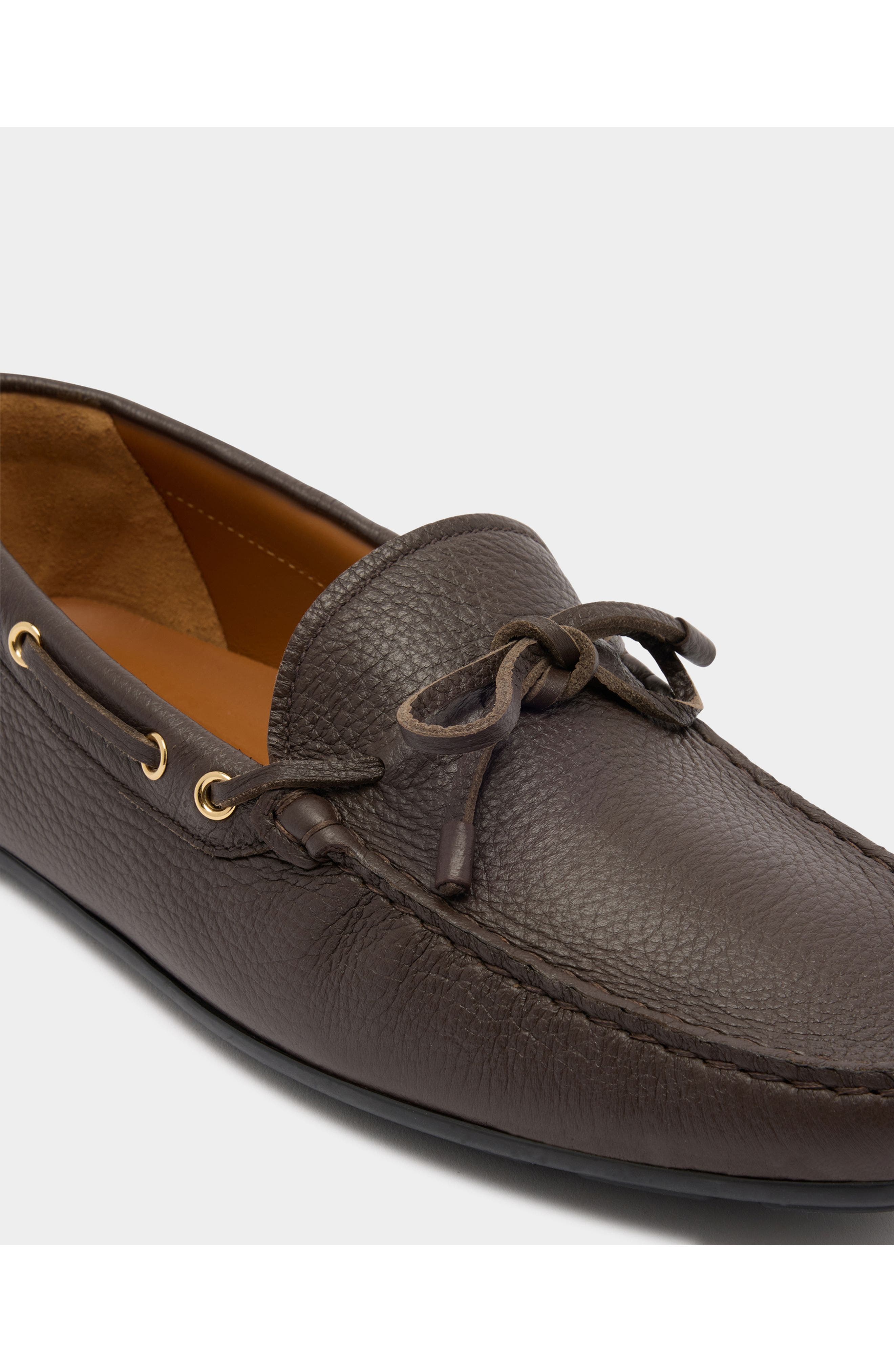 Bally Clay Driver in Grained Deer Leather, Alternate, color, Ebano 21