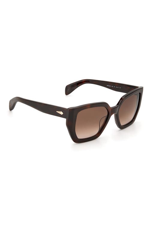Rag & Bone 54mm Rectangular Sunglasses In Havana