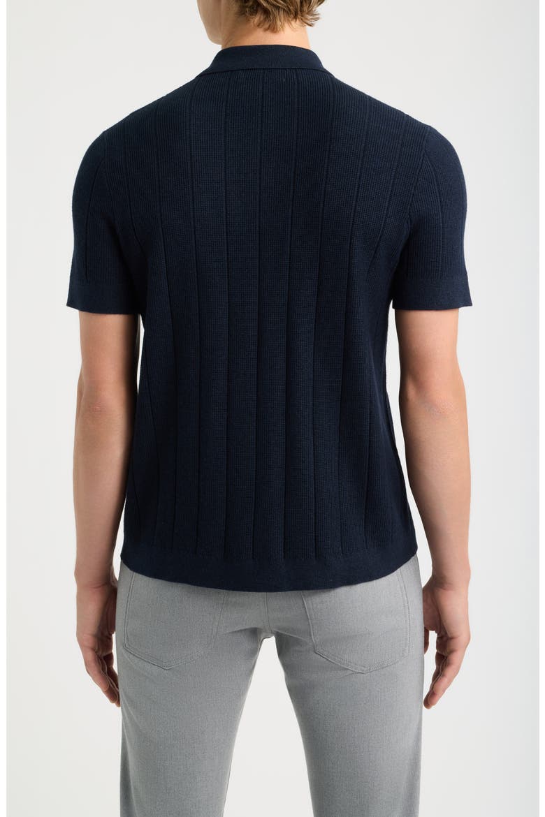 Cotton & Cashmere Short Sleeve Cardigan, Alternate, color, NAVY NIGHT MARL