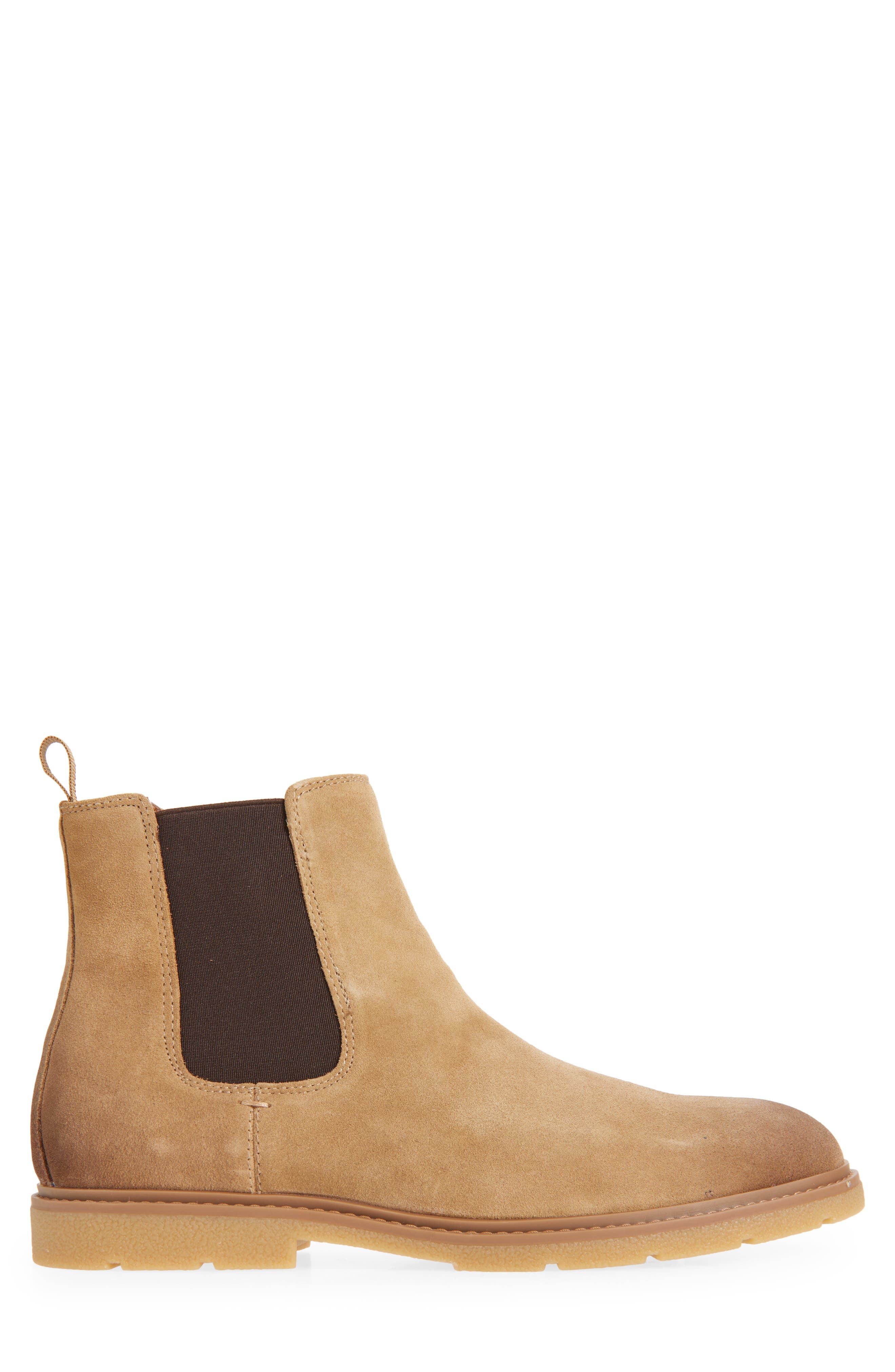 Lockhart Mini Lug Suede Chelsea Boot, Alternate, color, TAN SUEDE
