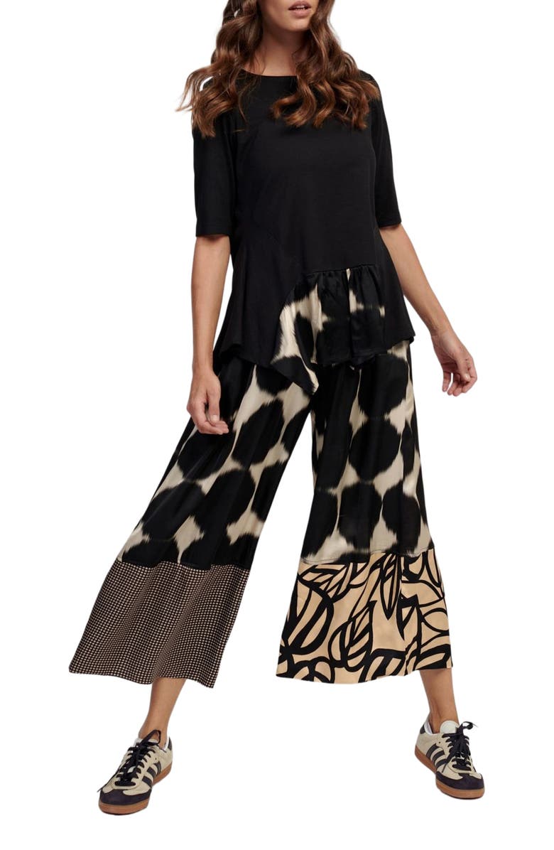 Alembika Serene mixed print wide leg pants, Alternate, color, 