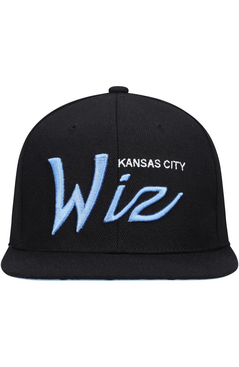 Mitchell & Ness Men's Mitchell & Ness Sky Blue Kansas City Wiz Historic Logo Since '96 Foundation Script Snapback Hat, Alternate, color,