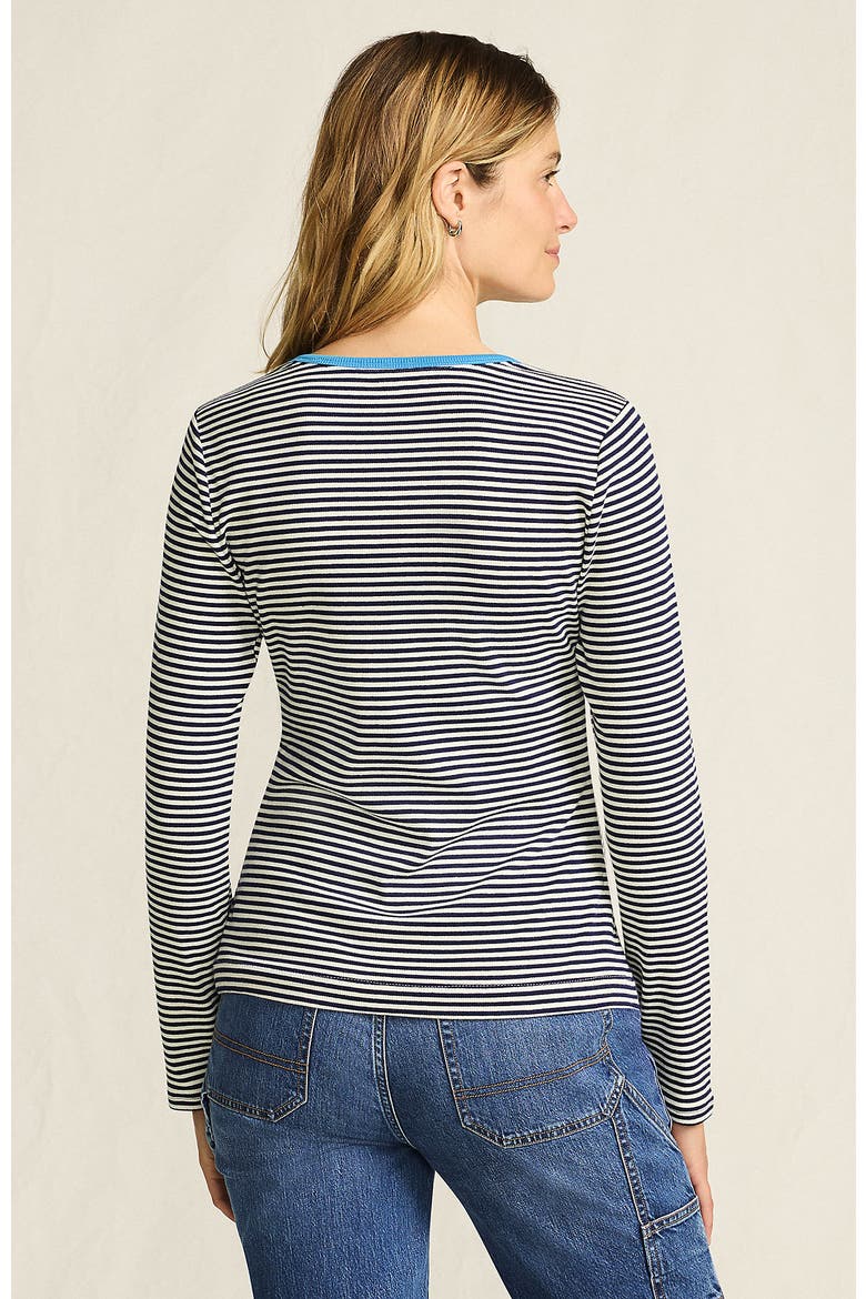 Cotton Rib T-shirt, Alternate, color, Deep Sea Navy Tiny Stripe