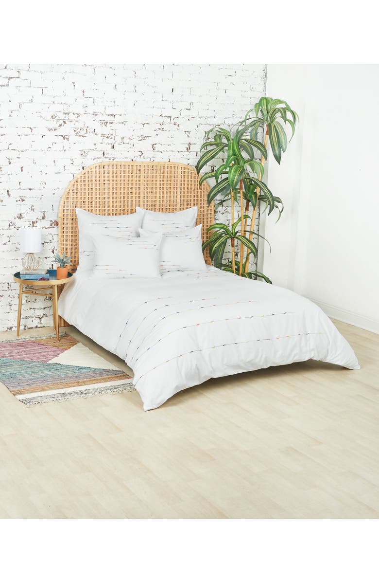carol & frank Raina Queen Duvet Cover, Alternate, color, White
