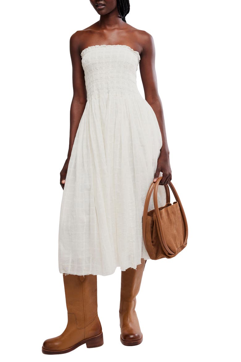 Raven Smocked Maxi Skirt, Alternate, color, IVORY