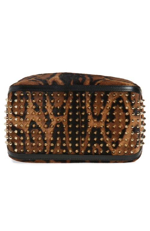 Christian Louboutin Funky Dopp Bengali Print Genuine Calf Hair Top Handle Pouch In Multi