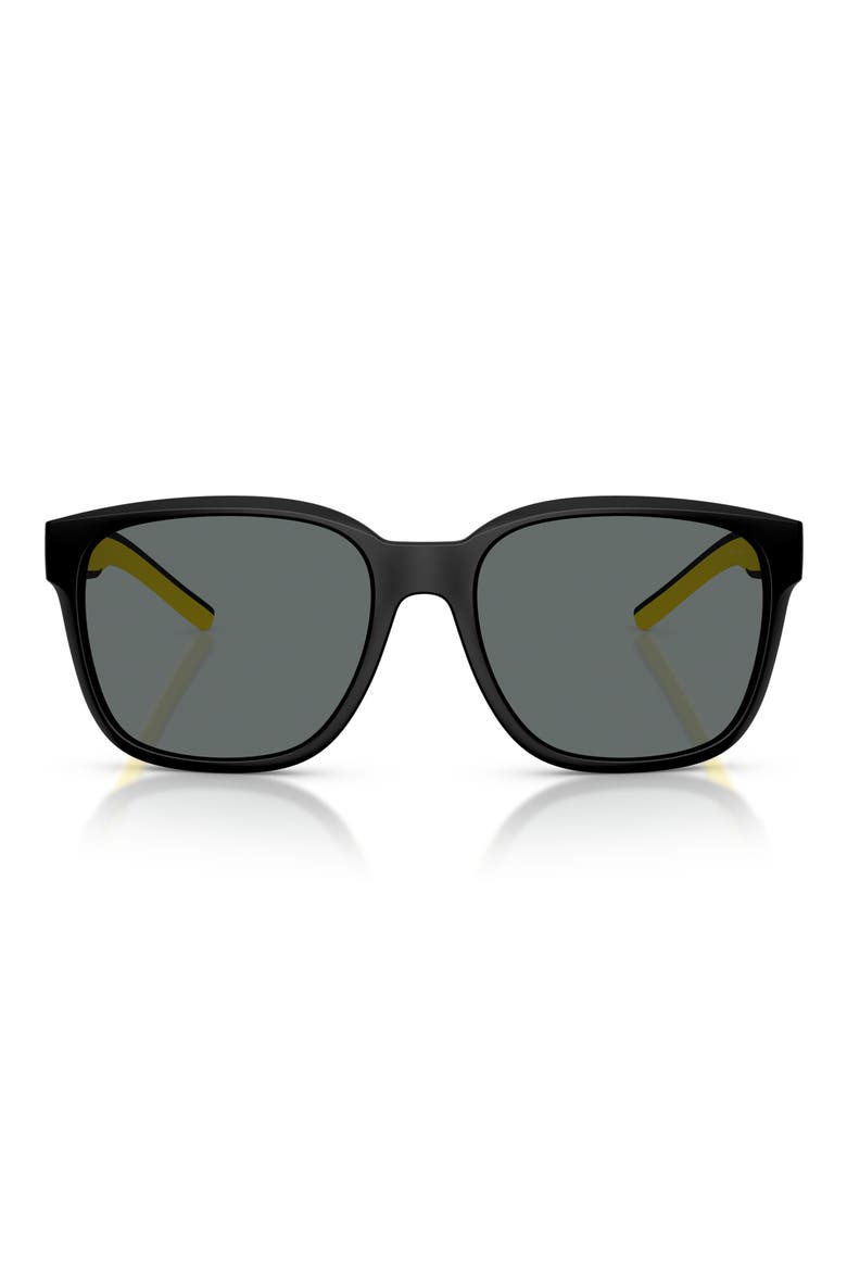 56mm Square Sunglasses, Main, color, MATTE BLACK / DARK GREY POLAR