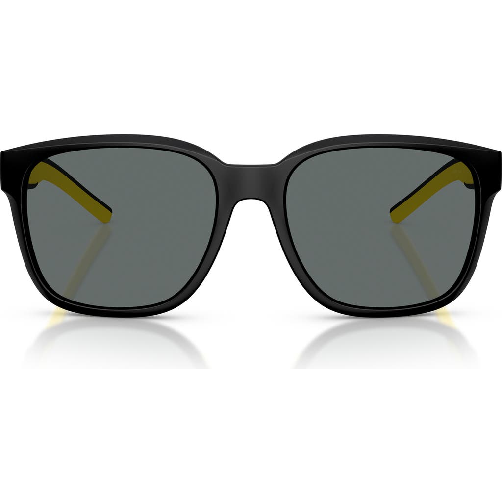 Scuderia Ferrari 56mm Square Sunglasses In Matte Black/dark Grey Polar