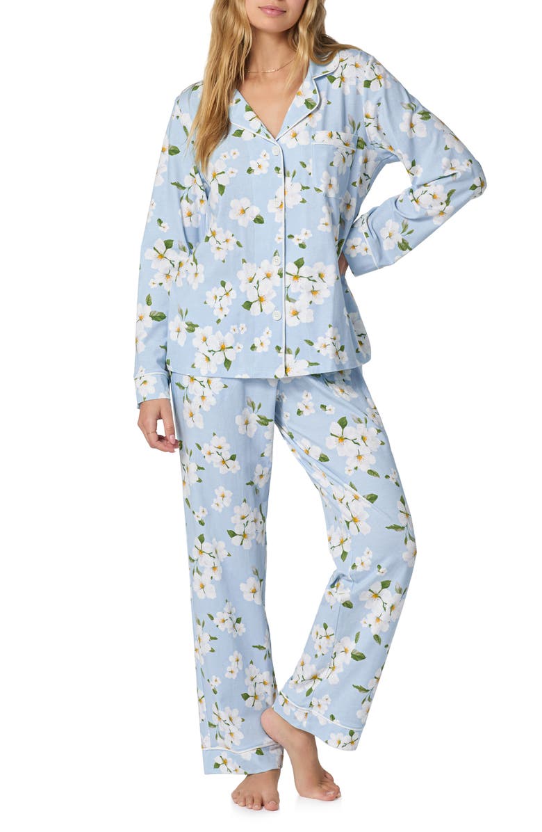 BedHead Pajamas Stretch Cotton Jersey Pajamas, Alternate, color, Magnolia Breeze