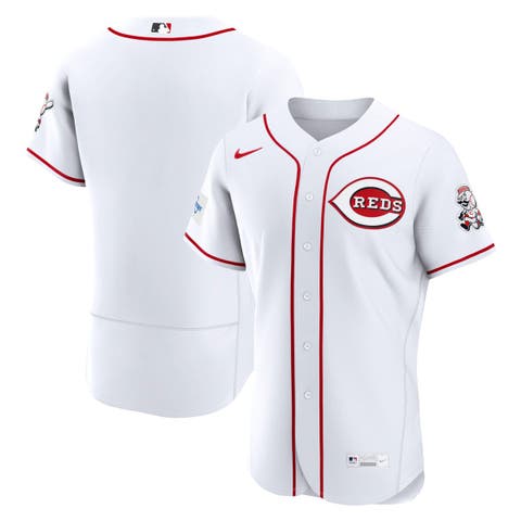 Men's Nike White Cincinnati Reds Home Sponsor Patch Authentic Jersey