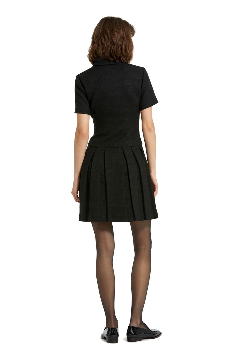 Mac Duggal Tweed Short Sleeve Blazer Mini Dress, Alternate, color, Black