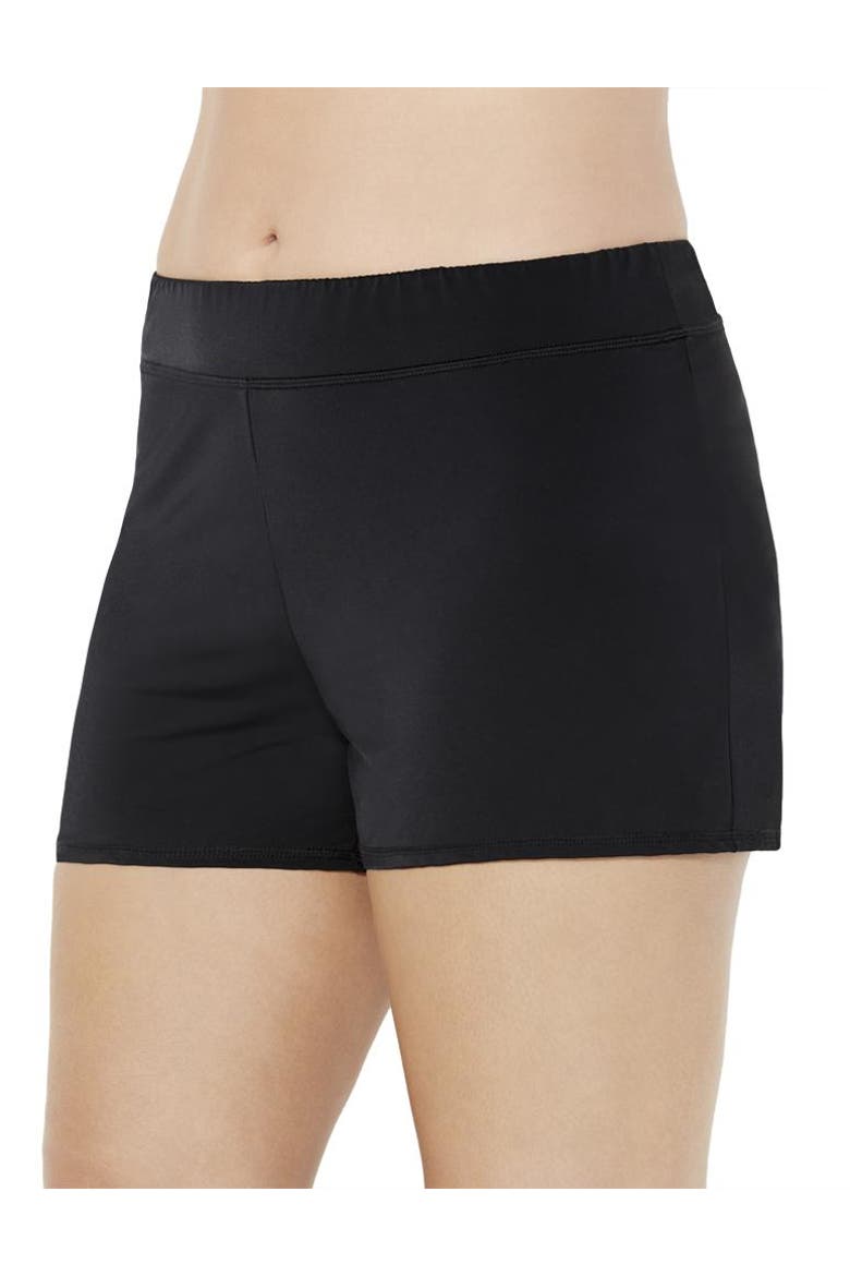 Chlorine Resistant Banded Swim Short, Main, color, Black