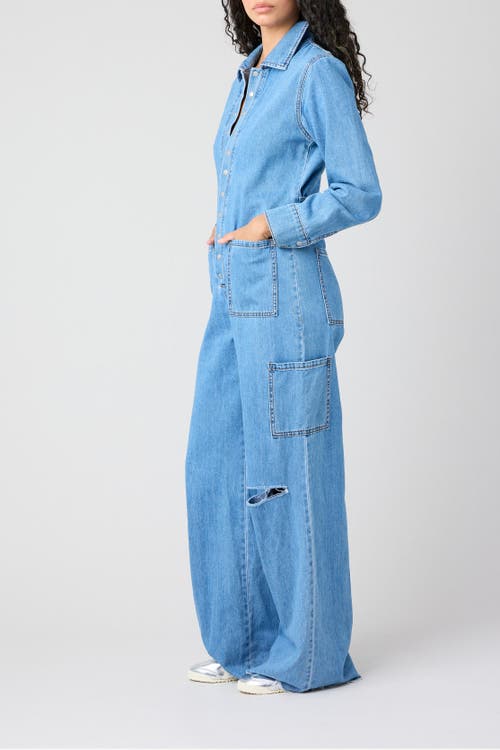 Tt Studios Deanna Wide-leg Distressed Jumpsuit
