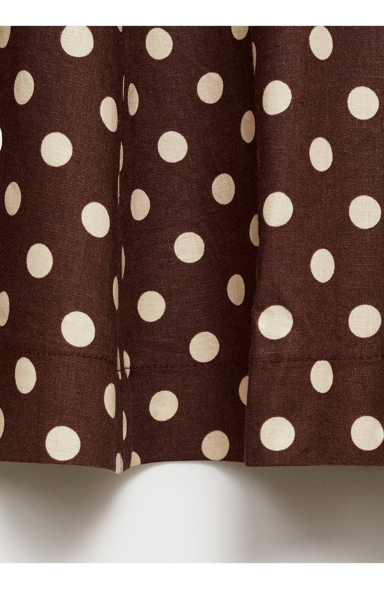 MANGO Polka Dot Flare Linen Blend Skirt, Alternate, color,