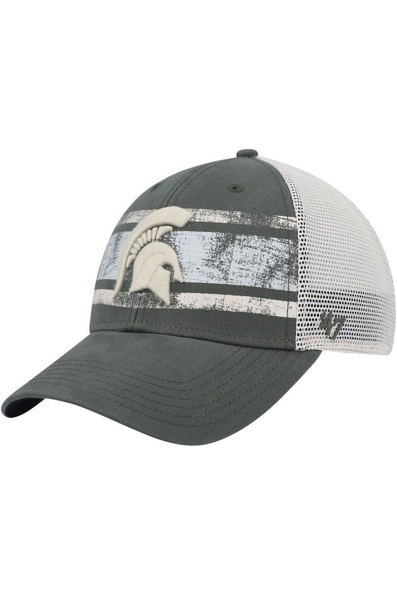 Men's '47 Green/White Michigan State Spartans Interlude MVP Trucker Snapback Hat, Main, color, Green