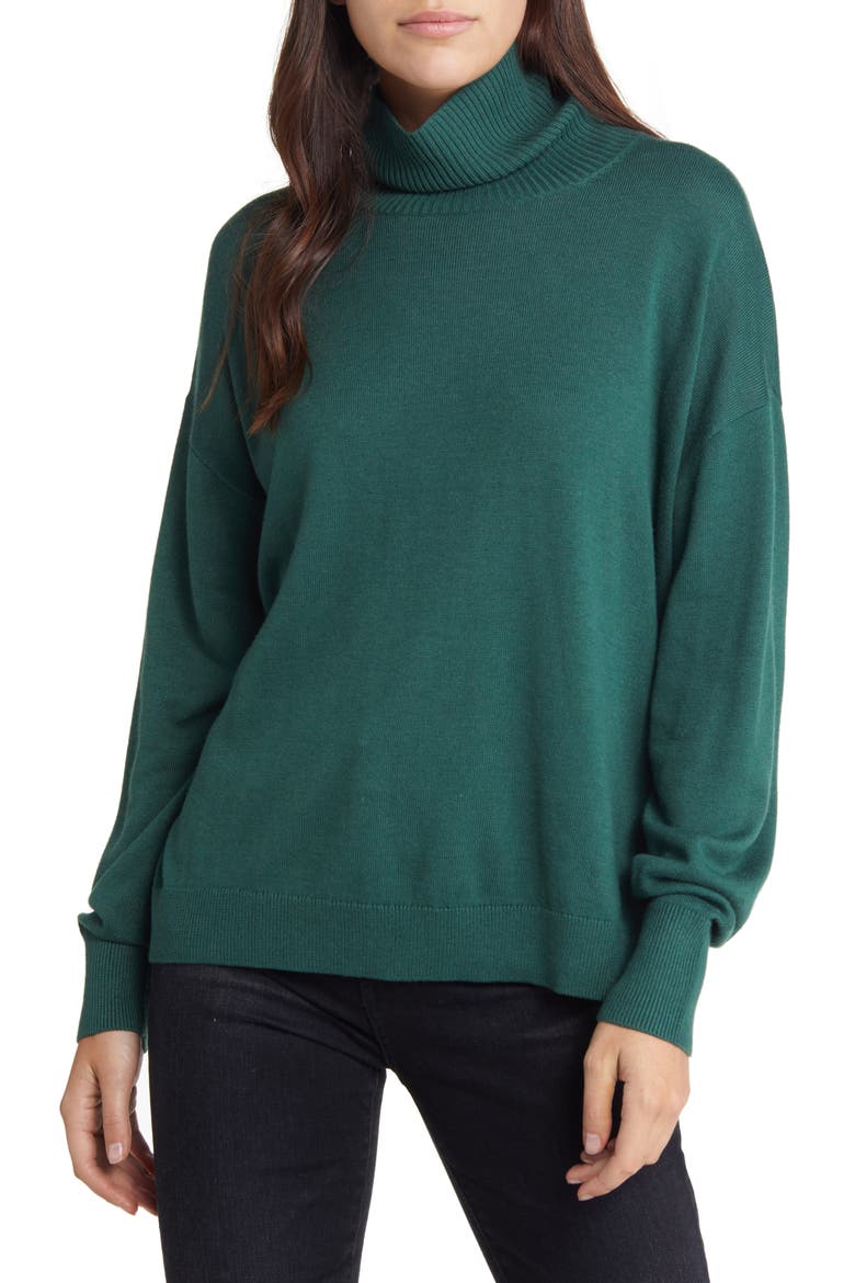 Turtleneck Sweater, Main, color, GREEN TREKKING