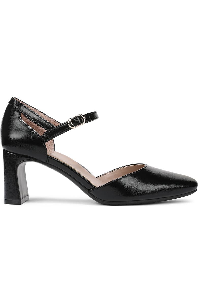 Naturalizer Yasmin Ankle Strap Dress Pump - Wide Width Available, Alternate, color, Black Faux Leather