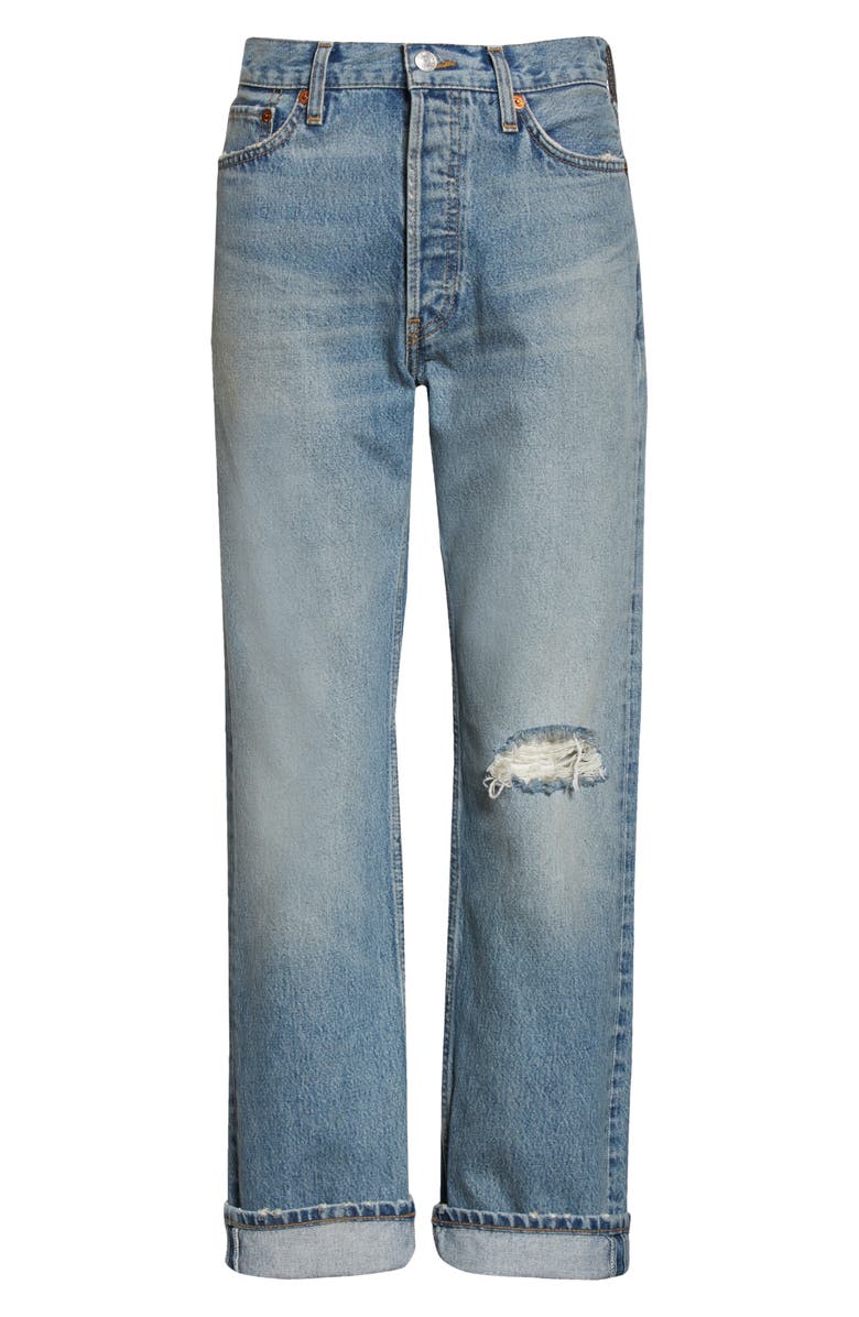 Re/Done '90s Ripped Loose Straight Leg Jeans, Alternate, color, 