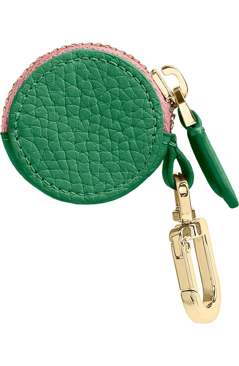 MAISON de SABRÉ Leather AirTag Charm, Alternate, color, Emerald Pink