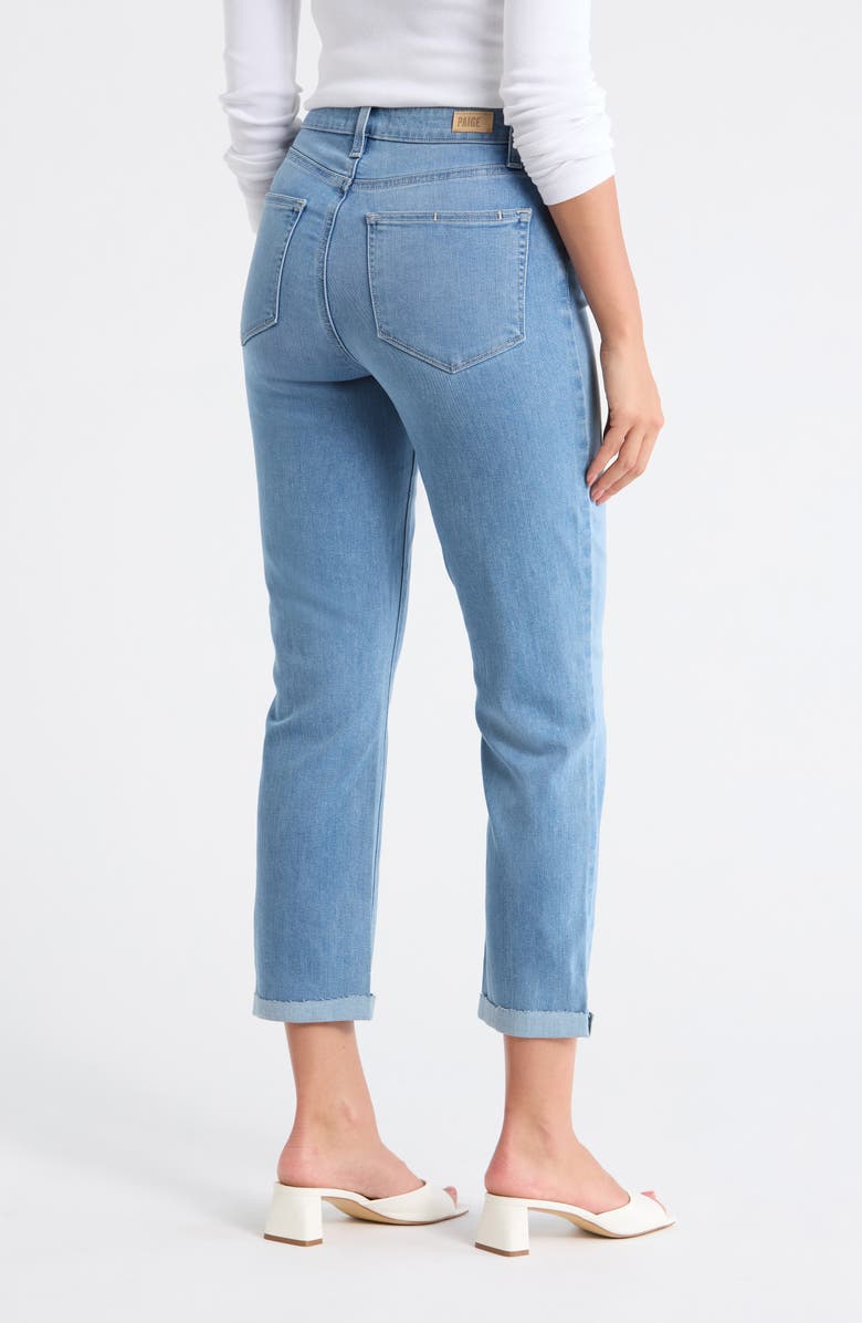 PAIGE Brigitte High Waist Raw Hem Straight Leg Jeans, Alternate, color, Tirza