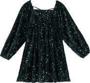 Rare Editions Kids' Sequin Velvet Minidress
