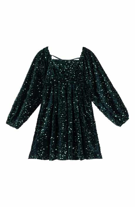 Kids' Sequin Velvet Minidress
