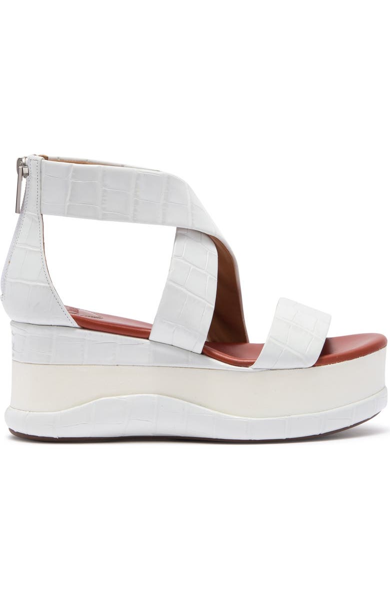 Chloé Wave Croc Embossed Leather Platform Sandal, Main, color,