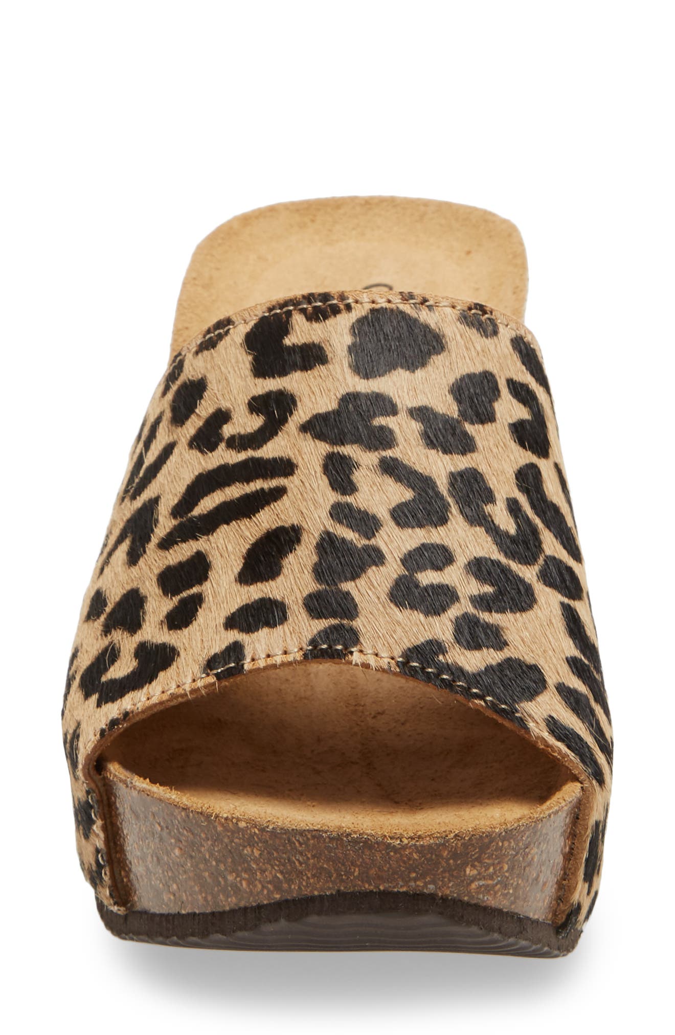 Chocolat Blu Abella Leopard Print Genuine Calf Hair Mule, Alternate, color, 