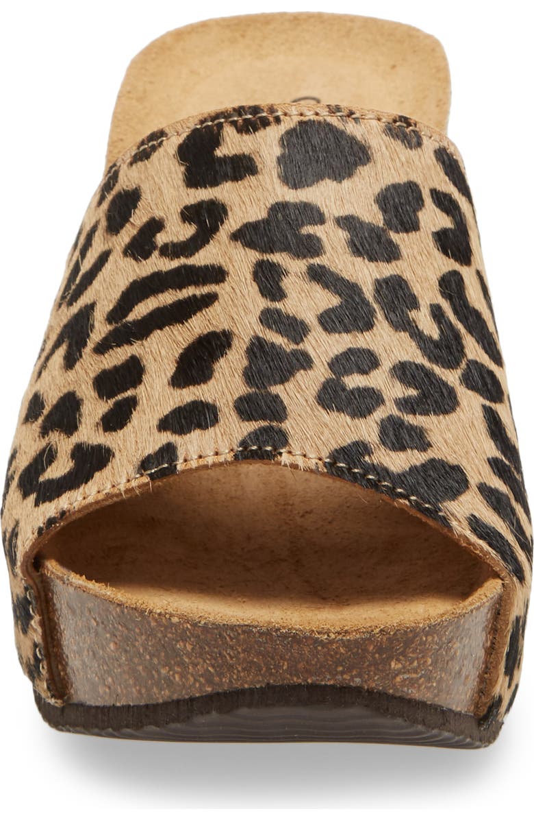 Chocolat Blu Abella Leopard Print Genuine Calf Hair Mule, Alternate, color,