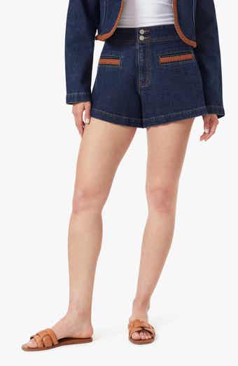 Braided High Waist Denim Shorts