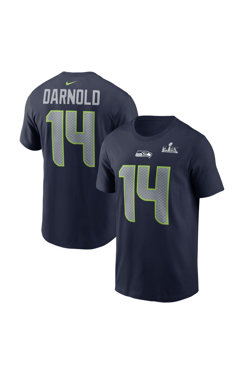 Nike Men's Nike Sam Darnold College Navy Seattle Seahawks Super Bowl LX Patch Name & Number T-Shirt, Main, color, College Navy