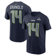 Nike Men's Nike Sam Darnold College Navy Seattle Seahawks Super Bowl LX Patch Name & Number T-Shirt