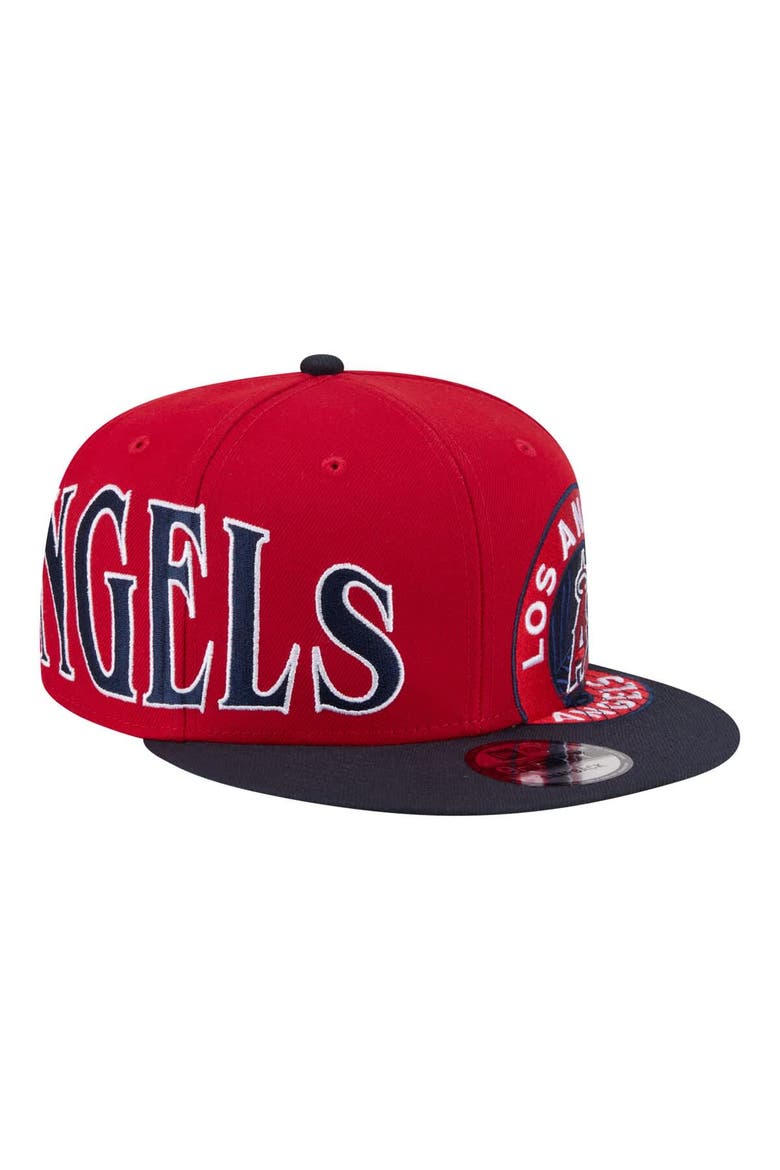 Men's New Era Red/Navy Los Angeles Angels Stretched Two-Tone 9FIFTY Adjustable Hat, Alternate, color, Red
