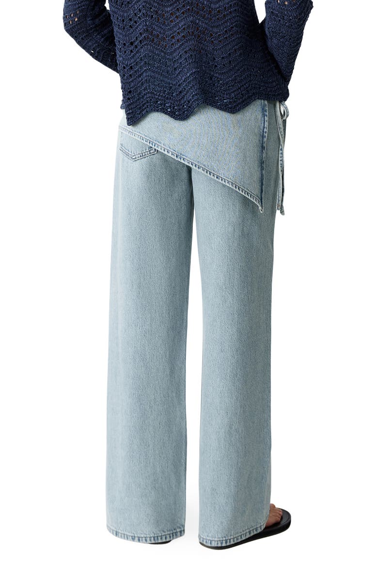 Removable Scarf Wide Leg Jeans, Alternate, color, LIGHT BLUE