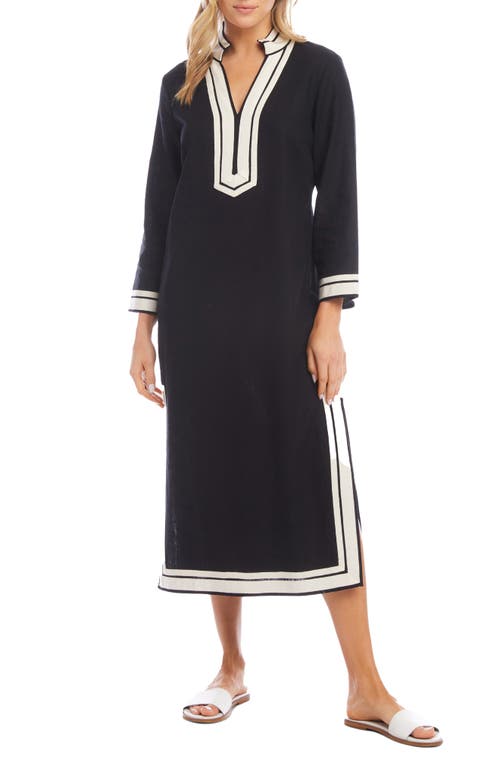 Karen Kane Women's The St Tropez Midi Dress In Black With Cream In Black/cream