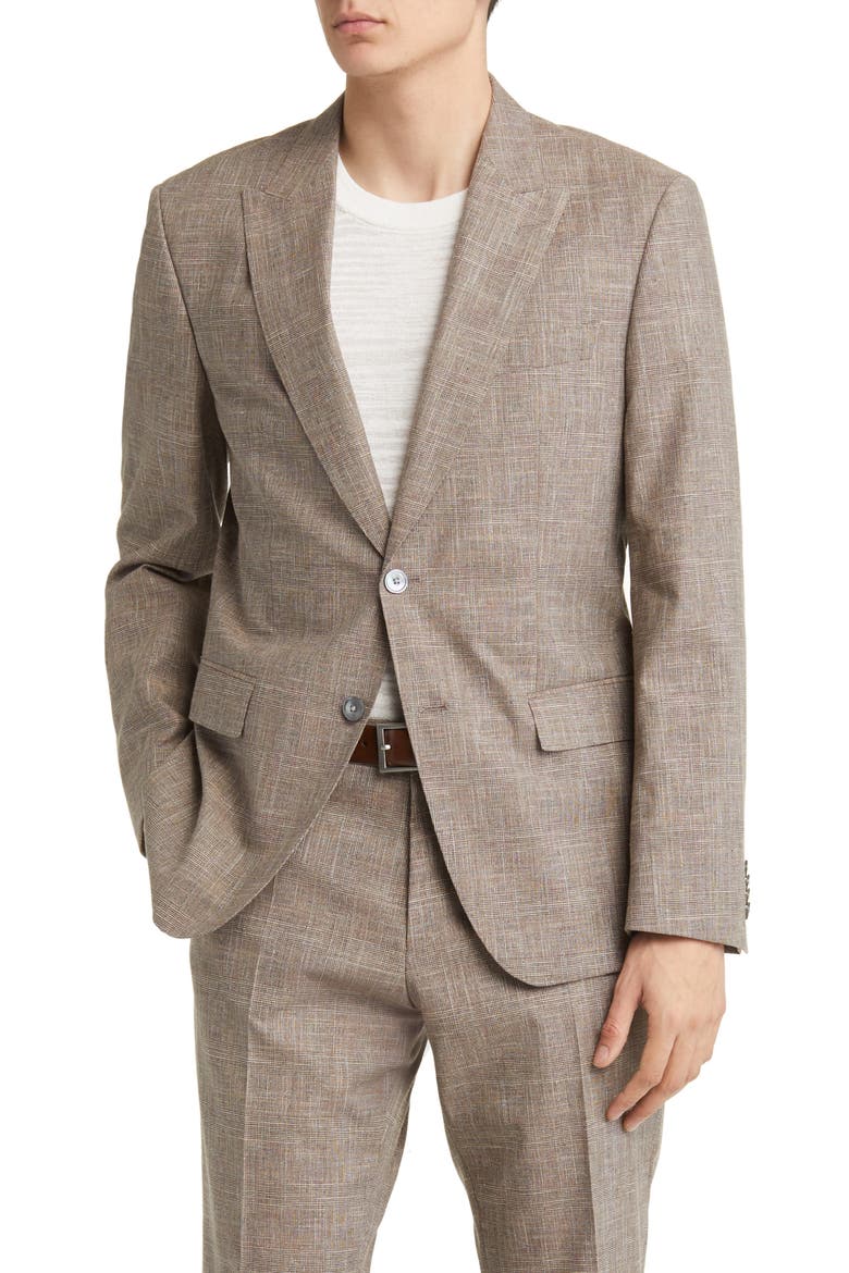 Plaid Cotton & Wool Blend Suit, Alternate, color, OPEN BGE
