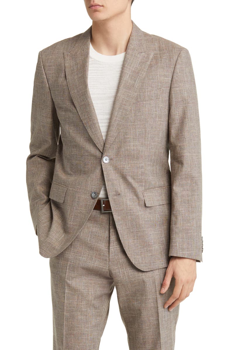 BOSS Plaid Cotton & Wool Blend Suit, Alternate, color, 