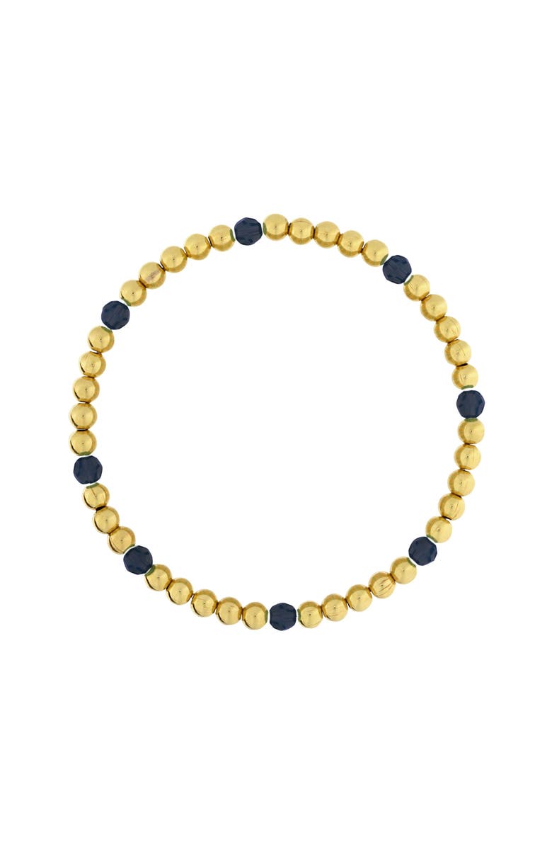 Emma Rae 14K Gold Filled Gemstone Accent Bracelet, Main, color, Black