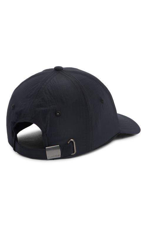 Calvin Klein Logo Nylon Baseball Cap In Black