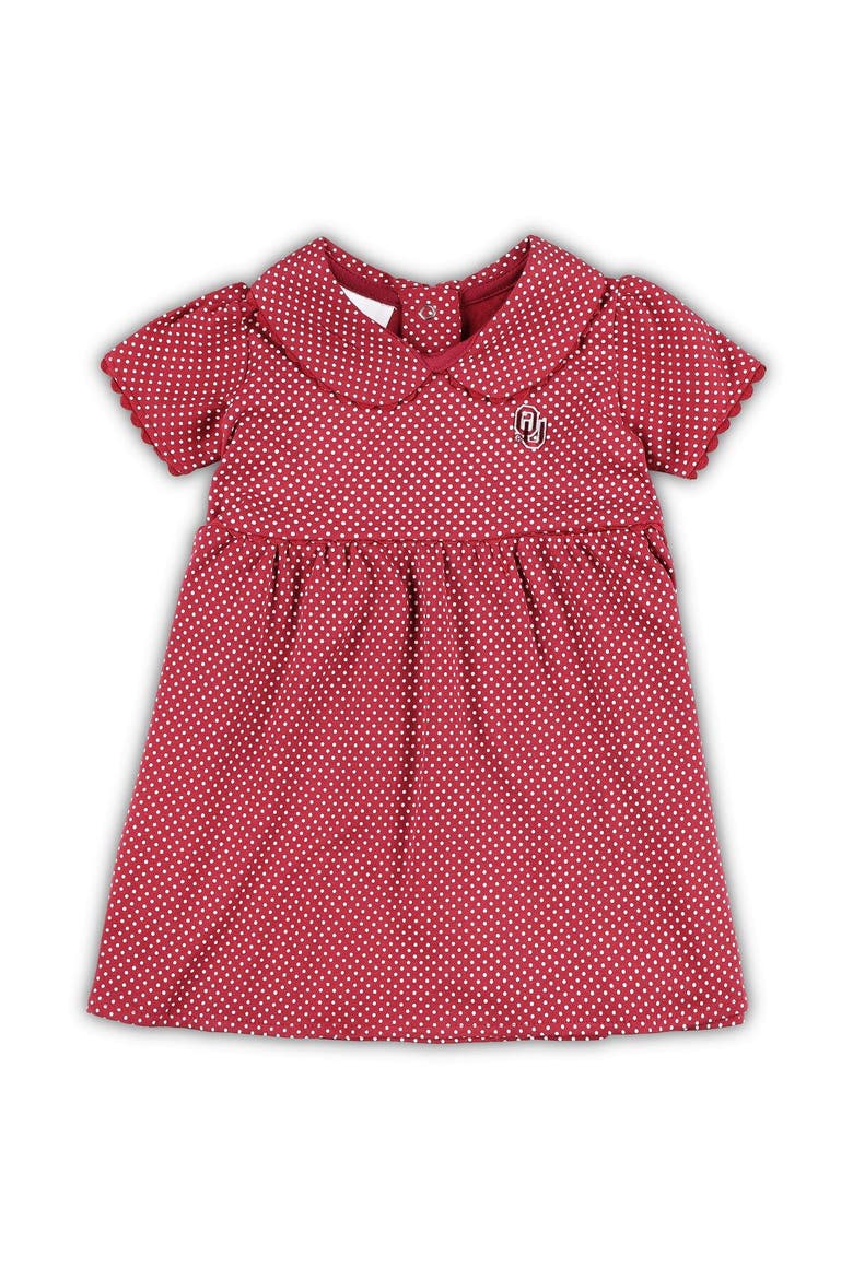 Girls Toddler Crimson Oklahoma Sooners Polka Dot Peter Pan Dress, Main, color, Crimson