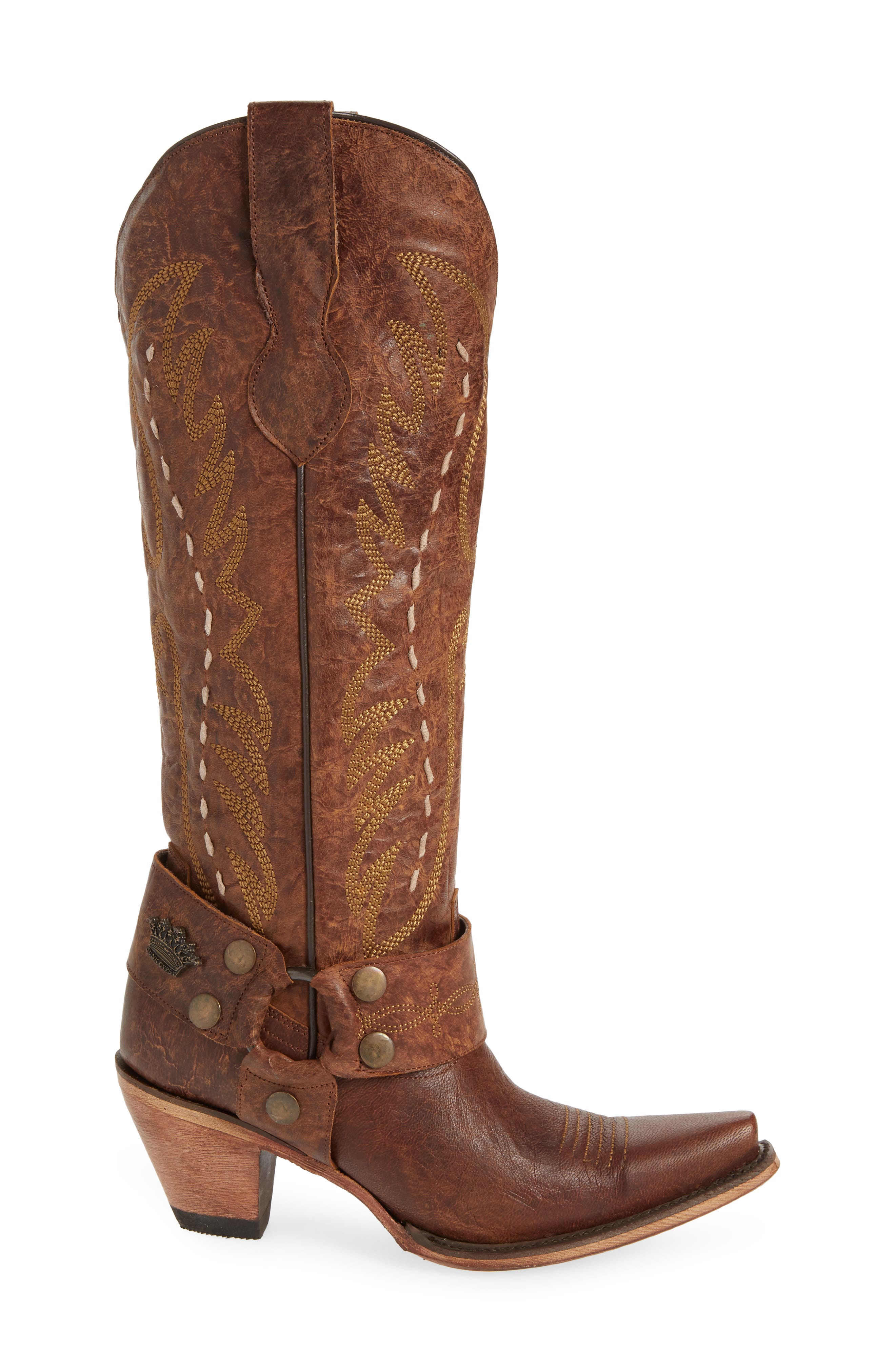 x Junk Gypsy Harness Boot, Alternate, color, BROWN LEATHER