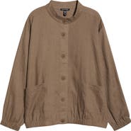 Eileen Fisher Stand Collar Linen Jacket