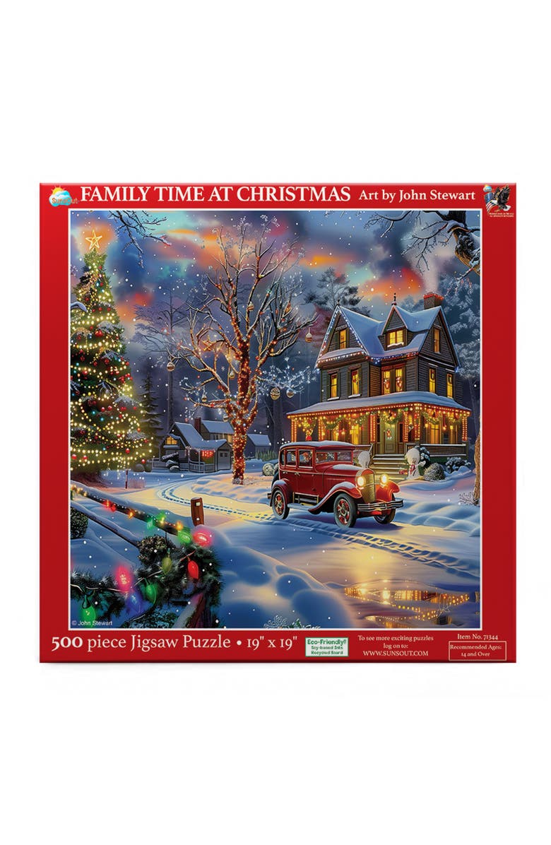 Sunsout Family Time at Christmas 500 piece Jigsaw Puzzle for Adults, Alternate, color, Multicolor