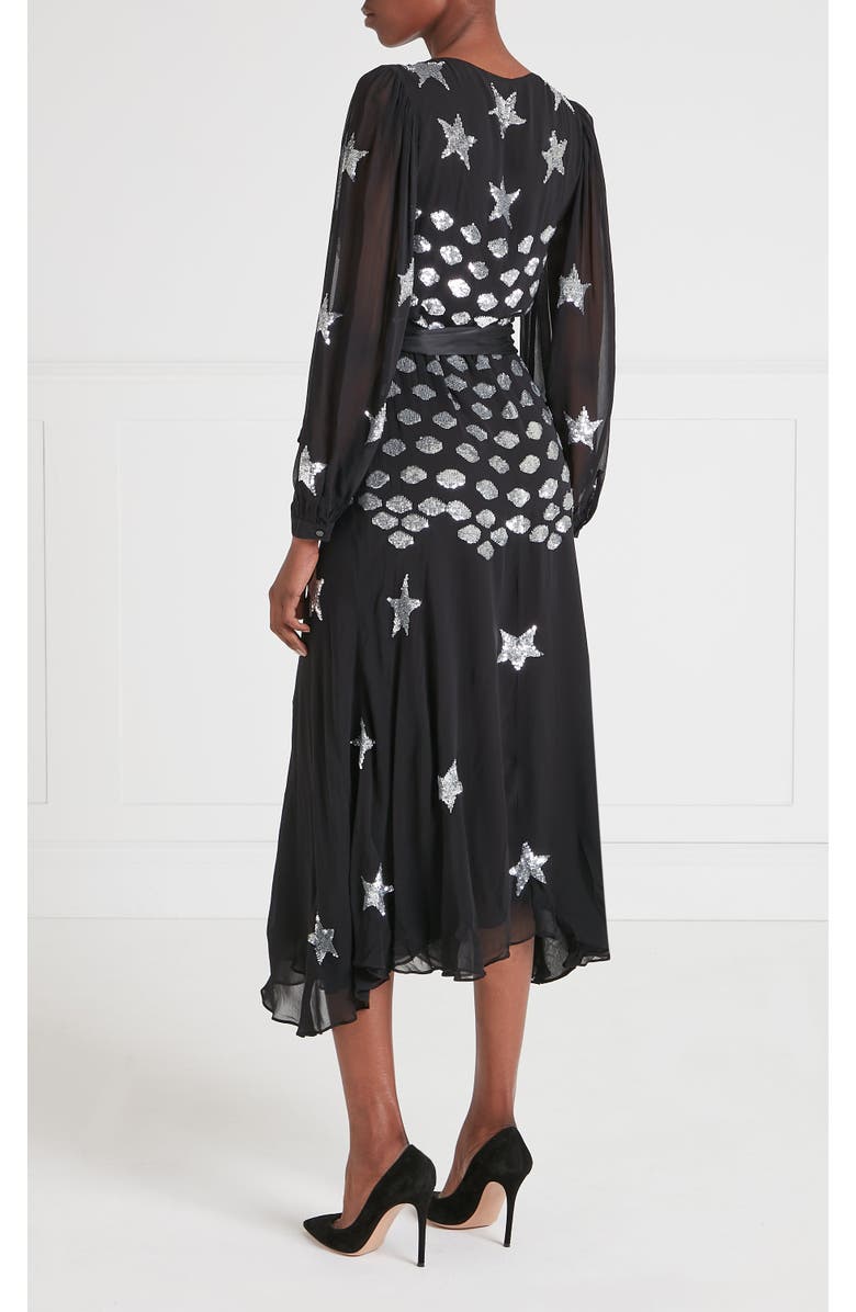 Temperley London Etoile Wrap Dress, Alternate, color, Black Mix