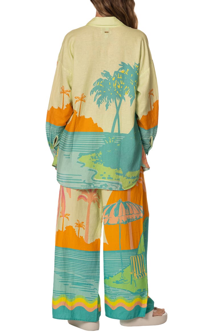 Pastel Mirage Ophelia Wide Leg Cover-Up Pants, Alternate, color, OPEN GREEN
