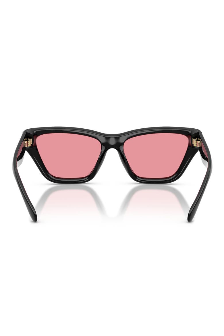 56mm Cat Eye Sunglasses, Alternate, color, BLACK / PINK SOLID