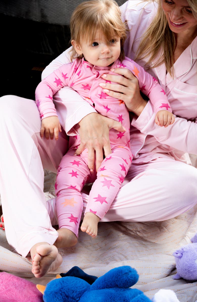 Magnetic Me Cosmic Confetti Magnetic Convertible Footie, Alternate, color, Pink